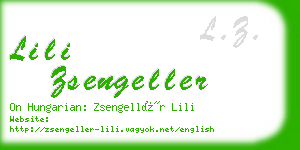 lili zsengeller business card